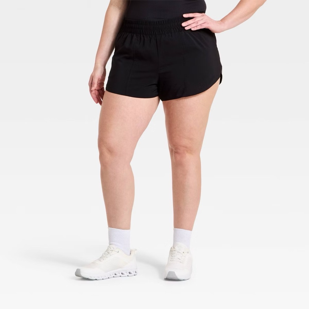All in Motion Women's Woven Mid-Rise Run Shorts 3" - Picture 6 of 8